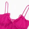 Camis Traf Rose Red Tops Women 2023 Summer Top Fashion genomskinlig skiktad topp kvinnlig kläd BOD KVINNA SEXY CROP TOP GRÖN