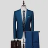 Herrenanzüge, 2-teiliges Set (Blazer und Hosen), klassischer Business-Gentleman, formeller Bräutigam, Hochzeit, Smoking, Übergröße, hochwertiger Anzug, 6XL