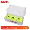 Teloon 3pcs Tennis Training Ball with String Wool Felt for Beginners Sport Portable Self Exercise Equipment Tool Tenis Balls 240227