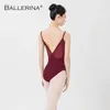 Stage Wear Ballet Dance Costume For Women Leotard Aisle Practice White Edge Sling Gymnastics Adulto 5220