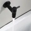 Bathroom Sink Faucets 2X Mop Faucet 304 Stainless Steel Washing Machine Outdoor Garden Single Cold Water Tap (Black)