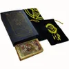 Hediye Kutusu Seti Deluxe Gold Folyo Tarot Markası 12 * 7cm Damgalama PVC Su geçirmez ve aşınmaya dayanıklı tahta oyun kartı 240223