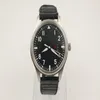 Man hoge kwaliteit AutoWatch voor mannen zwarte wijzerplaat platina kast zilver skelet Mark XVII horloge Leather263n