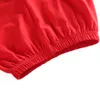 Jul Classic Kids Clothing Soft Cotton Solid Cute Red Pyjamas Winter With Ruffle Baby Girl Boutique Full Sleeve Pyjamas Y20013581527