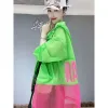 Jackor överdimensionerade sommarhuvjacka Kvinnor Windbreaker Sweatshirt Patchwork Beach Korean Fashion Ytterkläder Sun Protection Coats