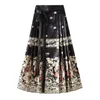 Skirts Horse-faced Skirt Chinese Elegant Vintage Maxi With Floral Print High Waist Women's Hanfu Pleated