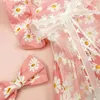 Dog Apparel Summer Dress Bow Hairpin Floral Print Outfit Breathable Wear Bow-knot Lace Princess Pet Cat Two-legged Clothing Puppy