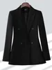 Abiti da donna Blu Albicocca Caffè Nero Donna Blazer formale Cappotto da donna a maniche lunghe doppio petto femminile REFF-689