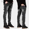 Men's Jeans new mens Biker Motorcycle Slim Fit Washed yellow Black Grey Blue Moto Denim skinny Elastic Pants Joggers For Men jeans 240305