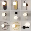 Vägglampa nordiska inomhus led vägglampor vägg science med frostad glasboll för sovrum g9 9w led vägglampor fixturer för hem AC85-265V