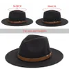 super brede rand Fedora Wol Pork Pie Boater Flat Top Hat voor dames Heren Vilt Brede Rand vintage hoed Fedora Gambler H2881