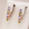 Hoop Earrings Wbmqda Fashion Design 585 Rose Gold Color Unusual Colourful Natural Zircon Dangle For Women Daily Trendy Jewelry