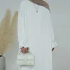 Abbigliamento etnico Dubai Abaya per le donne Abiti turchi modesti 2024 Eid Ramadan Abaya Abito semplice Arabo Abito lungo Donna Islam