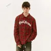 2024 Nuova camicia di design Primavera e autunno Indossare Street Campus Plaid Lettera Stampata in schiuma Camicia a maniche lunghe per uomo e donna