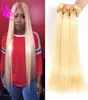 613 Blonde Straight Malaysian 613 Blonde Hair Weaves Extension 3 Bundles 26 28 30 40inch Honey Platinum Top Quality Ship Bul2764446