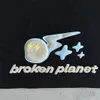 Broken Planet Fashion T-shirt High Street Hip-Hop Style Foam Printed Loose Breathable T-shirt for Men and Women Couples