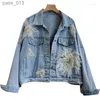 Chaquetas de mujer Chaquetas Denim Mujer Diamantes Jean Coat 240305