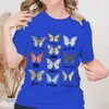 Винтажная стильная футболка с рисунком бабочки для женщин, одежда, летние футболки, одежда, модные повседневные футболки, трендовые футболки 240301