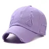 Casquettes de balle à la mode Streetwear Hip Hop porté trou casquette pour femmes hommes Orange violet lettre été Snapback