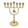 Candle Holders 7 Branch Hanukkah Stand Artistic Headed Hexagonal Star