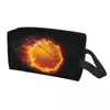 Torebki kosmetyczne Flaming Basketball Makeup Bag dla kobiet Organizator podróży Kawaii Sports Storage Toaletria