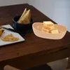 Наборы столовой посуды, миска из натурального дерева в форме лодки, деревянное хранилище для фруктов, сервировка закусок