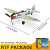 P47 Thunderbolt RC Avião 2.4G 4Ch RC Fighter 400mm Wingspan P47 RTF Aeronave One-key Aerobatic RC Warbird Avião Brinquedos Presentes 240227