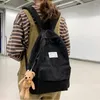 Schultaschen Retro Frauen Rucksack High College Studenten Büchertasche Einfache Cord Weibliche Rucksäcke Große Kapazität Rucksack