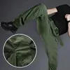 Summer Tactical Set Mens utomhus andningsbara flera fickor Combat Training Militär långärmad tröjor Lastbyxor passar Male 240227