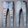 Jeans pour hommes Hommes Femmes Designers Distressed Ripped Biker Slim Straight Denim pour hommes Imprimer Army Fashion Mans Skinny Pantalon 240305