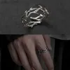 Anéis de banda moda goth dupla camada rosa casal anéis para homens mulheres retro abertura de aço inoxidável espinhos punk anel de dedo jóias y2k presente l240305