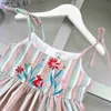 Brand baby skirt Embroidered flowers Princess dress girl dresses Lace Size 90-160 CM kids designer clothes summer child frock 24Mar