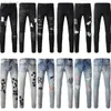 Jeans pour hommes pantalons de jeans de marque autocollants skinny noirs lavage léger déchiré rock revival vraies religions pantalons de marque de haute qualité Amirs 240305