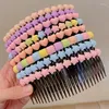 Hair Accessories 2024 Colorful Heart Star Square Long Comb For Girls Lovely Decorate Back Claw Kids Cute