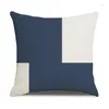 Kudde marinblå soffan täcker enkla geometriska kuddar sittplatsbildekorativa kuddar dekor hem housse de coussin