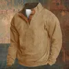 Erkek Hoodies Moda Günlük Ayakta Durgun Yakalı Uzun Kollu Hoodie Giyim Gömlek Sweatshirts Erkekler