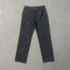 Jeans lavati ricamati Uomo Donna 1 Pantaloni casual larghi in tessuto pesante unisex di qualità