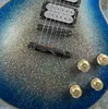 Customized electric guitar, silver glitter, imported paint, gold accessories, fast shipping includedin