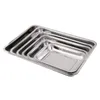 Assiettes 1 pièces plateaux profonds en acier inoxydable Rectangle fruits légumes casseroles de stockage gâteau pain Biscuits cuisine cuisson