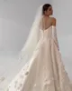 フラワーズドバイ3D長袖2024 Vestido de Novia Elegant Arabic Women Bridal Gown 326