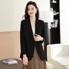 Ternos femininos unxx 2024 outono vintage casual preto casaco blazer feminino estilo commuter volta dividir manga solta casacos roupas