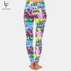 Leggings LETSFIND High Waist Fitness Elastic Full Leggings New Fashion Style Graffiti Digital Printing Women Slim Leggings