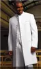 Men Suit long Coat White Groom Tuxedos Groomsman Blazer Man Business Suits Prom JacketPantsVestTie terno masculino 240305