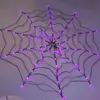 LED Halloween Light Spider Web Decorazione Luci 8 modalità Telecomando Spider Net Lampada Atmosfera decorativa Luce per feste