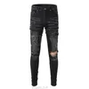 Designer Amirs Jeans para Mens Jeans Caminhadas Calças Rasgadas Hip Hop High Street Fashion Brand Pantalones Vaqueros Para Hombre Motocicleta Bordado Close Fit