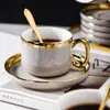 かわいい高級セラミックコーヒーマグカップ朝食旅行Canecas de Porcelana and Saucer Set 240301