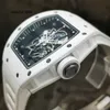 Relógio masculino feminino relógio de pulso RM Relógio de pulso Série RM055 Máquinas manuais de cerâmica branca RM055 41,5 * 50mm