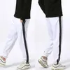 Yüksek kaliteli erkekler jogging spor pantolon futbol eşofmanları fermuarlı cep basketbol futbol koşu pantolon sıska bacak siyah 240228