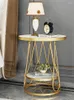Decorative Figurines ZL Side Table Balcony Tea Simple Marble Small Round