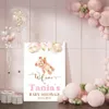 Baby Shower Personnalisé Ours Ballon Bienvenue Affiche Art Imprimer Fête D'anniversaire Toile Peinture Baptême Mur Photo Personnaliser Décor 240301